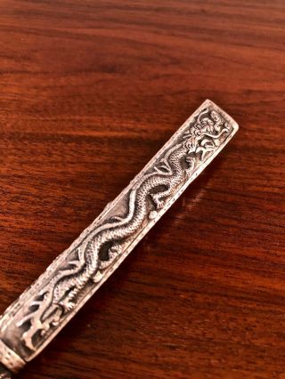 Kyyun Chinese Export Sterling Silver Cane / Walking Stick 1880: Dragon