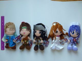 5 Sega Love Hina Dolls Naru Mitumi Motoko Kitsune Shinobu 9 " Plush Plushie 2002