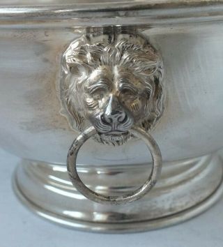 Solid Sterling Silver Lion Mask Bowl 1976/ Dia 15.  7 Cm/ 239 G