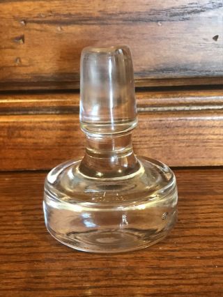 Vintage 2 - 3/4 " Flat Top Glass Crystal Stopper Bottle Decanter