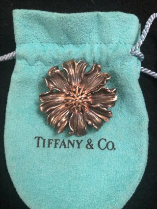 Tiffany & Co.  Vintage Sterling Silver Flower Pin Brooch