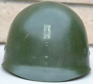 Us Ww2 M1 Helmet Liner Usmc Green Camo Painted Lieutenant Rank Firestone Inland