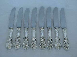 Set Of 8 Reed & Barton Sterling Silver Francis I French Blade Knives
