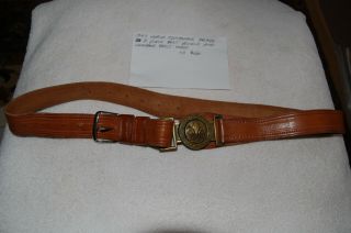 1947 World Jamboree Brass 2 Piece Belt Buckle & Leather Belt.  Rare