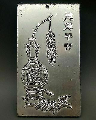 Silver Medal Symbolizing The Peace Of Tibetan Silver Hand Carved Firecrackers