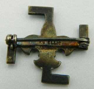 c.  1920 sterling silver Canadian Boy Scout FYLFOT pin / badge BIRKS NR 2