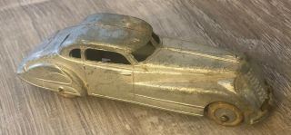 1936 - 1941 Tootsietoy Jumbo Coupe Silver With Run Bottom And White Wheels
