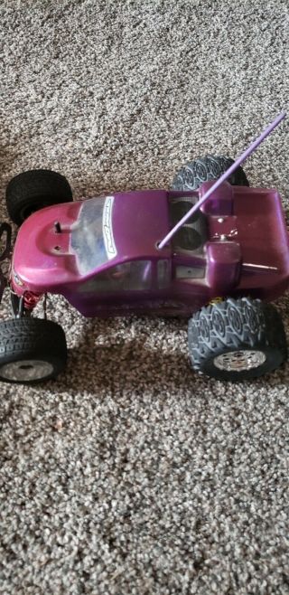 Vintage Team Losi Mini T 1/18 Scale Rc Truck.  And Dame Radio System Controller