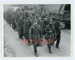 Wwii Photo German Paratrooper & Army Prisoners Pow Captured