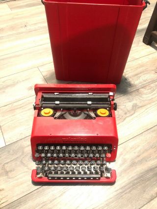 Vintage Typewriter Olivetti Valentine Red Portable Mid Century Design