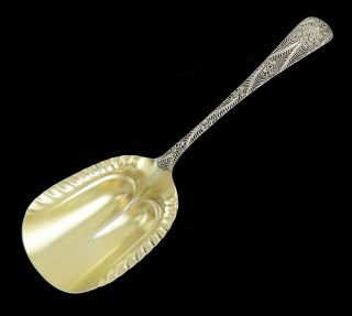 C1880 Tiffany & Co King William Antique Pattern Hand Chased Gilded Serving Spoon