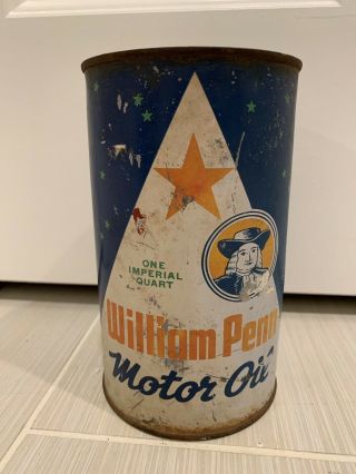 North Star William Penn Imperial Motor Oil Quart Can - Green Stars