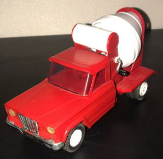 Vintage Collectible 1960s Tonka Toys Pressed Steel Red Jeep Concrete Truck