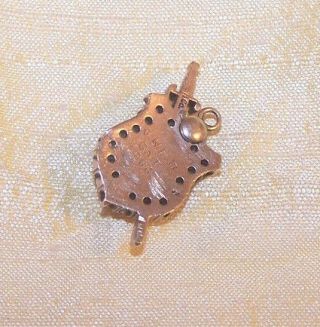 VINTAGE Phi Delta Theta fraternity 10K gold member pin pendant,  rubies c1952 OLD 2