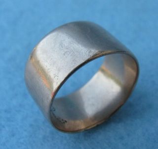 Vintage 14k Gold Wedding Band Ring 10 Cm Or 3/8 Inch Wide,  Size 7,  6 Grams