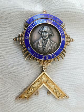 Lovely Vintage Silver Freemason Mason Masonic Jewel Medal Dunckerley Lodge