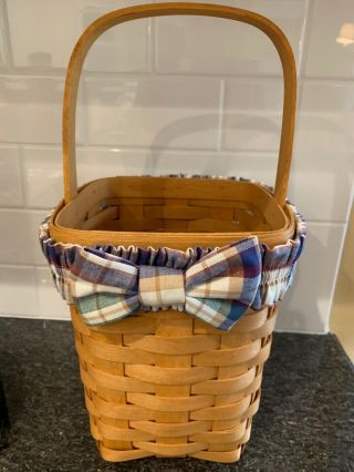 Longaberger Large Peg Basket With Woven Traditions Plaid Garter