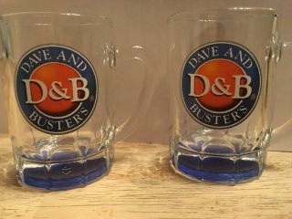 3,  Vintage,  Dave & Busters Two Shot Glasses Handled Mini Mug,  2oz. ,  One 2 Ounce