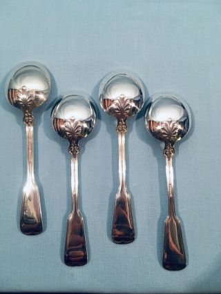 Shell and Thread By Tiffany and Co.  Sterling Silver 4 Round Soup Spoons 2