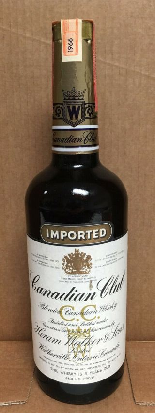 Vintage 1966 Canadian Club Whisky - Collectable