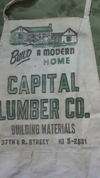 Vintage Carpenters Apron Capital Lumber Co.