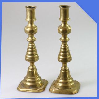 19th Century Antique Victorian Brass Candlesicks Candle Holders Rd223580