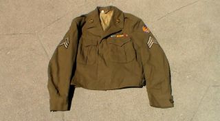 Old Ww2 Us 1944 Dated Ike Jacket 8th Air Force Bomber Gunner Sergeant