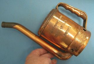Vintage Old Stock Copper Swingspout Quart Oil Can