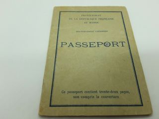 1953 Maroc Passeport Passport Morocco Protectorate Issued Rabat Revenue Fiscal