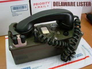 Vintage Us Army Military Veitnam Era.  Field Telephone Phone Ta - 43/pt W/case