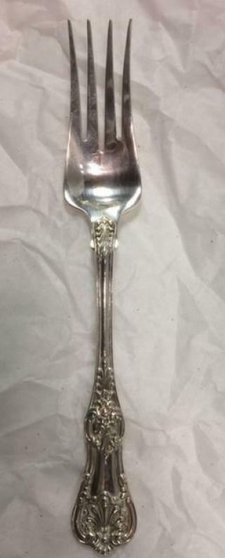 Tiffany Sterling Silver English King Pattern Cold Meat Fork 8 7/8 " Ca1885
