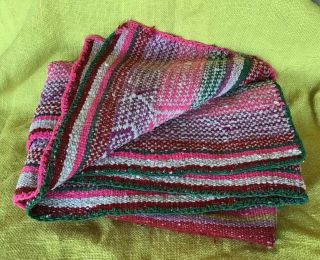 Gorgeous Vintage 1950’s Frazada / Rug/ Colorful Blanket From Peru