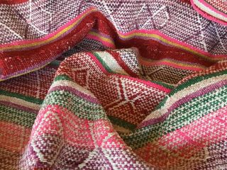 Gorgeous Vintage 1950’s Frazada / Rug/ Colorful Blanket From Peru 2