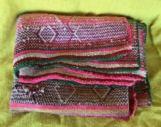 Gorgeous Vintage 1950’s Frazada / Rug/ Colorful Blanket From Peru 3