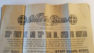 Ww2 35th Infantry Division Santa Fe Express Newspaper V1 2 June 4,  1945 137th