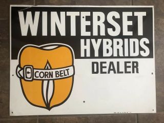 Vintage Metal Tin Winterset Hybrid Cornbelt Dealer Sign (winterset Ia)