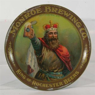 Ca1905 Monroe Brewing Co Tin Lithograph Tip Tray Tin Litho Rochester Beer Tray