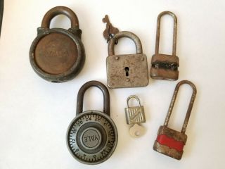 Vintage Padlock W/ Key,  2 Vinatge Yale Locks (no Combo,  No Key),  Misc Locks