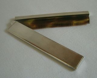 Great Antique Art Deco French Sterling Silver Folding Comb