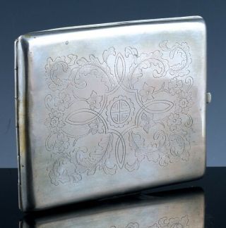 LARGE c1900 CHINESE EXPORT STERLING SILVER DRAGON & PHOENIX CIGARETTE CARD CASE 3