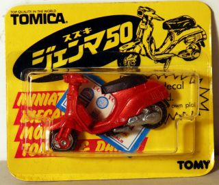 Dte Carded Japan Tomy Tomica Pocket Cars No 49 Org Suzuki Gemma 50 Scooter Niop