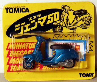 Dte Carded Japan Tomy Tomica Pocket Cars No 49 Blue Suzuki Gemma 50 Scooter Niop