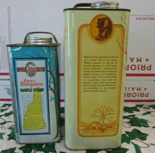 Vintage N.  H.  Gal. ,  Half Gal.  MAPLE SYRUP TIN CANS from the 60s 2
