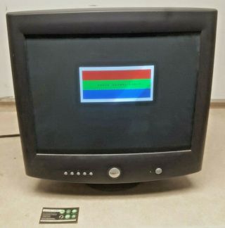 Vintage Dell Crt Tube Monitor M991 Black 19 " Vga Chassis: Cm2519 W Stand