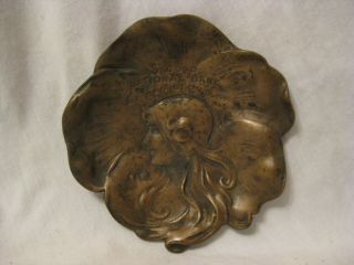 Antique Art Nouveau Dish Tray Second National Bank 1905 Anniversary Bronze