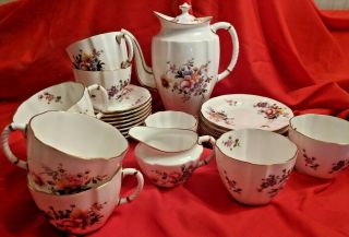 Vintage 27 Pc.  Royal Crown Derby " Posies " China Coffee/tea Set