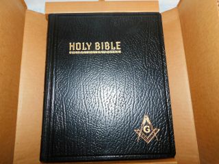 Masonic Holy Bible Red Letter Edition Cyclopedic Indexed 1957 Hertel