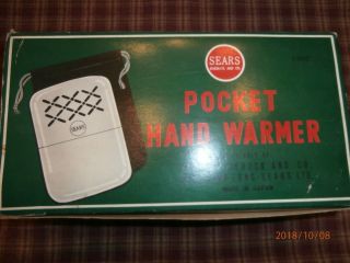5 Vintage Pocket Hand Warmer For Sears & Roebuck And Co.  W/ Store Box