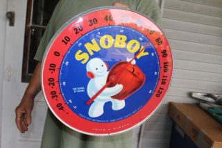 Snoboy Apples Fruit Grocery Store Gas Oil Soda Pop 12 " Metal Thermometer Sign