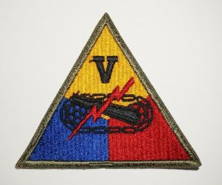V Armored Corps 5th Armored Corps Patch Post Wwii Us Army P0760